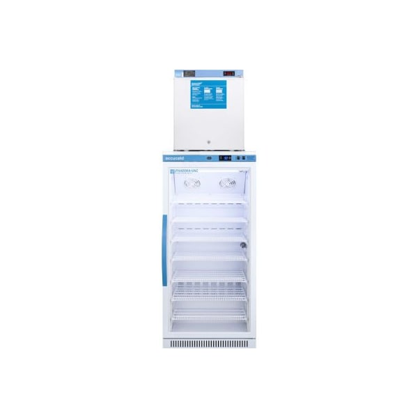 Summit Appliance Div. Accucold Vaccine Refrigerator/Freezer Combination, 9.4 CuFt, 23-3/8"W x 24-3/8"D x73.5"H, Glass Door ARG8PV-FS24LSTACKMED2 - main